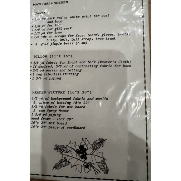 Pattern Victorian Santa Country Appliques #CA-48 Pillow or Framed Picture - Picture 4 of 4